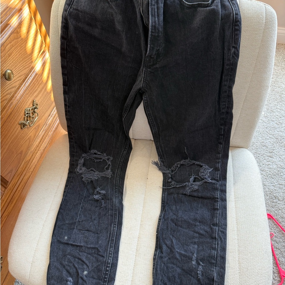 Abercrombie & Fitch Women's Black Mom Jeans Curve Love